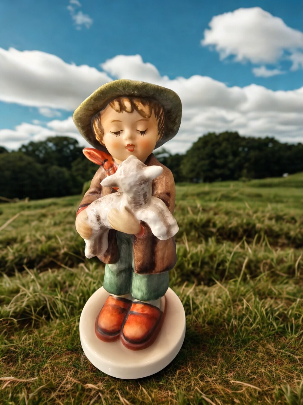 VTG Hummel Goebel W.Germany The Lost Sheep 68 2/0 1962 TMK4 Boy w/ Lamb Figurine